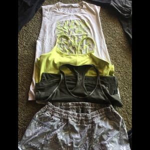 Lulu Set 12 artTank,Rcr back,bra Y tank, shorts